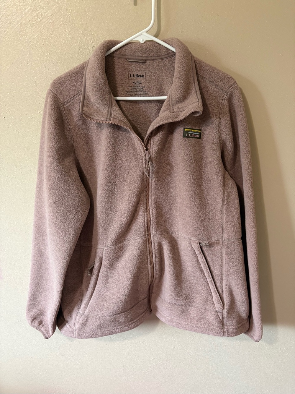 L.L. Bean Women's Mountain Classic Fleece Jacket size XL in Mauve Taupe